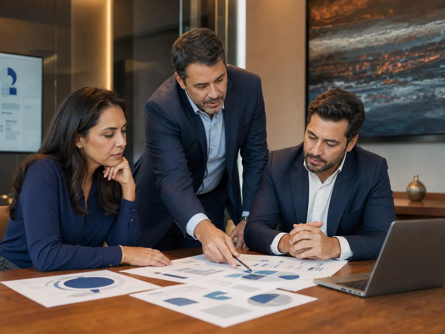 Liderança e consultor analisando oportunidades