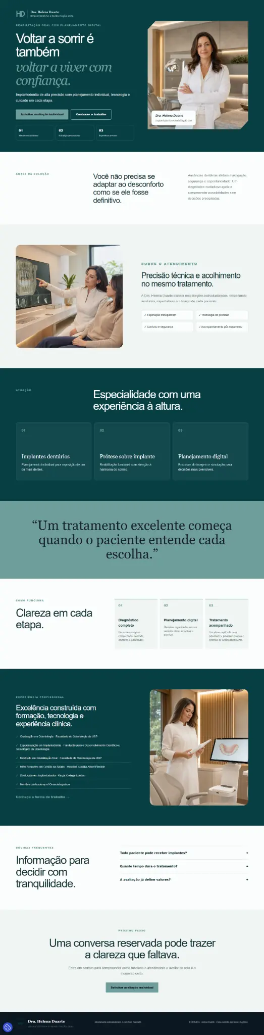 Projeto de site para dentista implantodontista