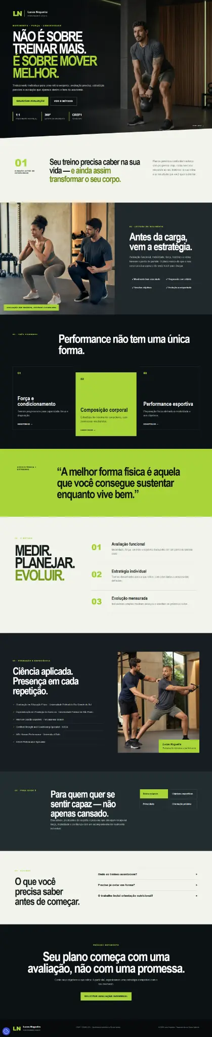 Projeto de site para personal trainer